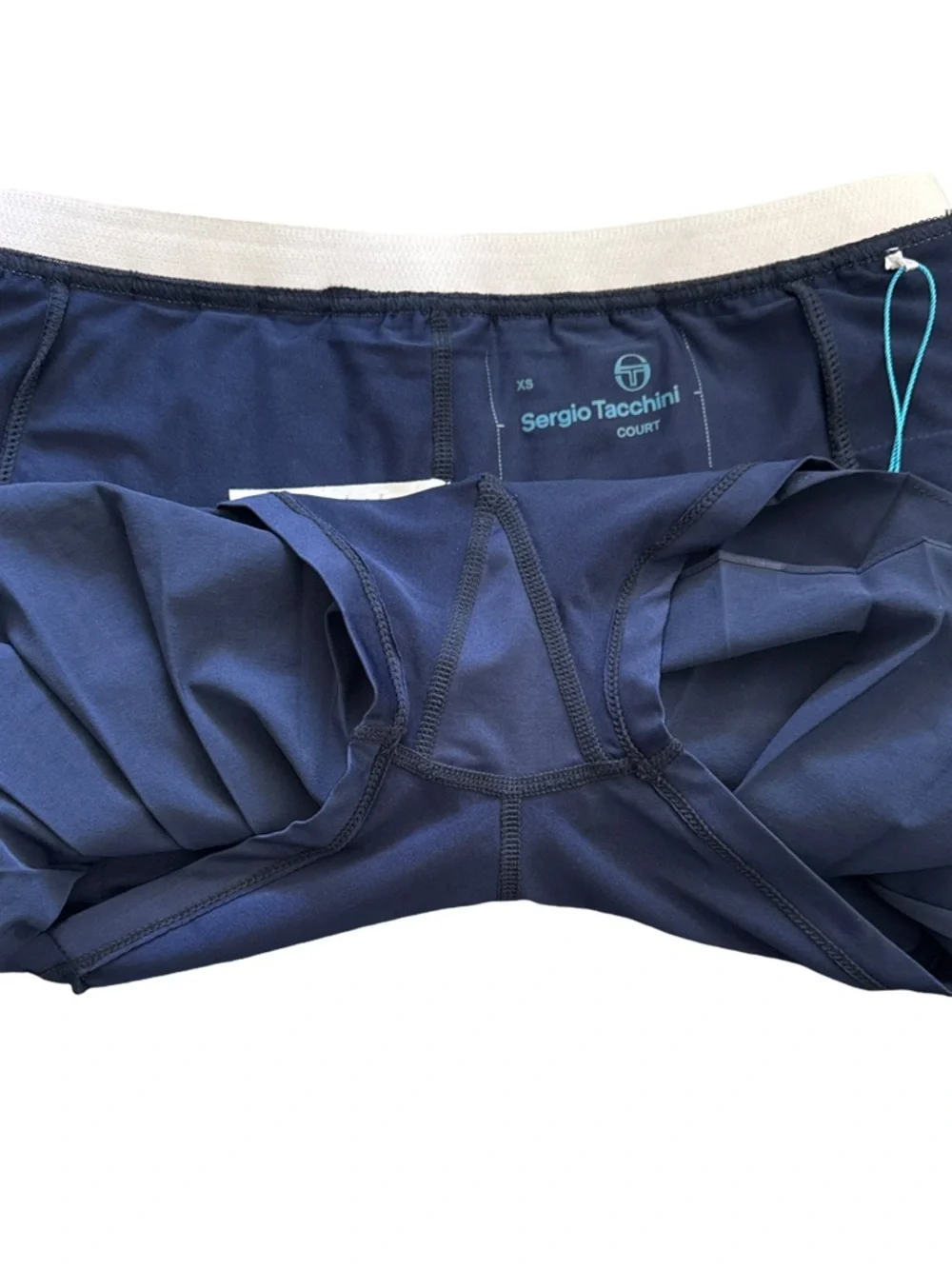 Sergio‎ Tacchini Vigentino Tennis Skort Navy Blue Pleated White Stripe Waist XS